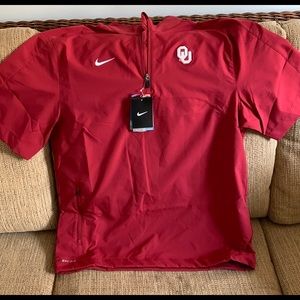 NEW Nike Men’s Oklahoma Sooners Half Zip Dri-Fit Shirt - SMALL - Red - NCAA Top